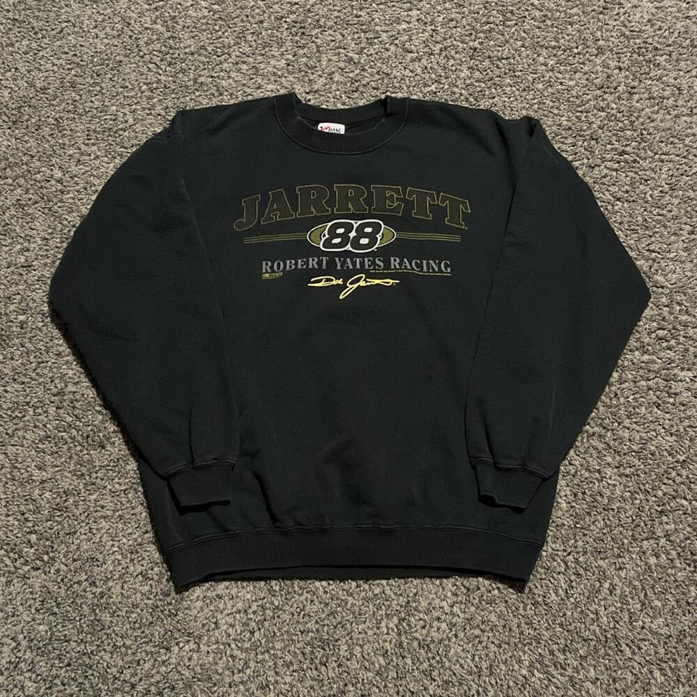 Vintage Dale Jarrett NASCAR Racing Black Crewneck Sweatshirt